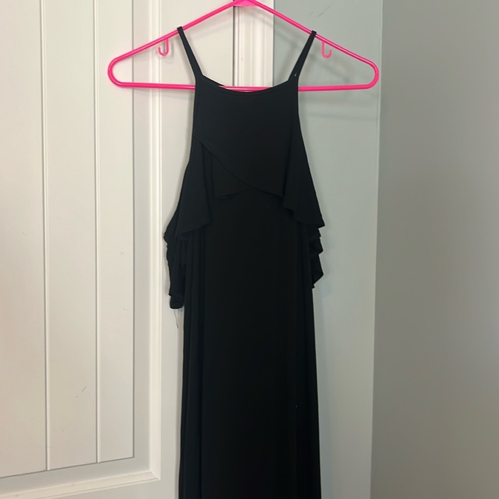 M She + Sky floor length black dress